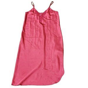 Vintage L.A. Intimates Satin Nightie Fuchsia Red Pink Women's Medium M
